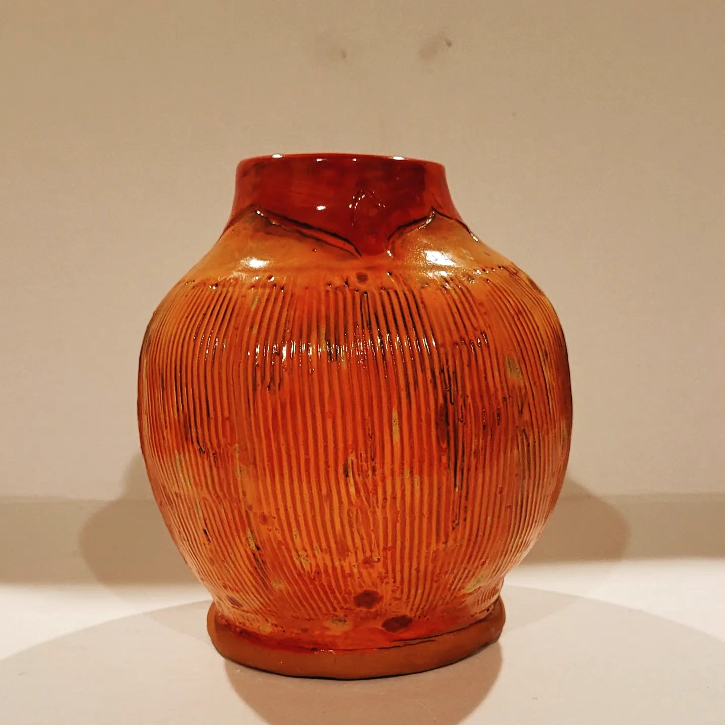 Ridge Orange Vase