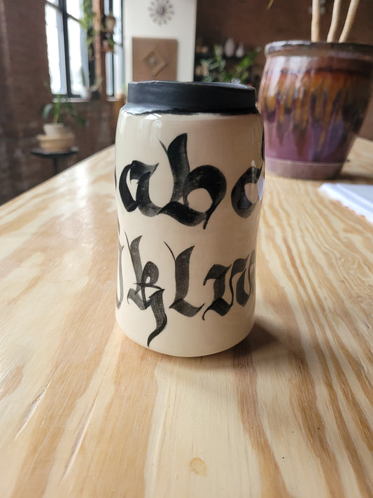 Blackletter Alphabet Vase