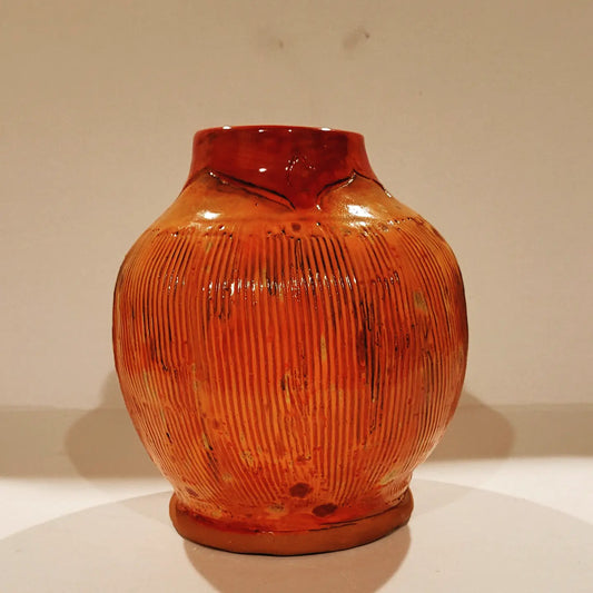 Ridge Orange Vase